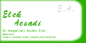 elek acsadi business card